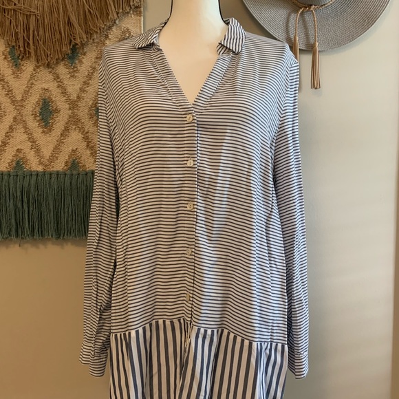 J. Jill Tops - J. Jill size Xl shirt button down with collar and tunic-style EUC